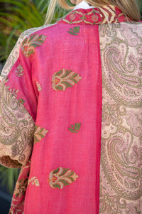 COTTON SARI EMBROIDERED KIMONO