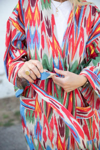 Cotton ikat kimono