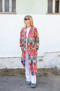 Cotton ikat kimono