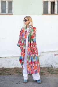 Cotton ikat kimono