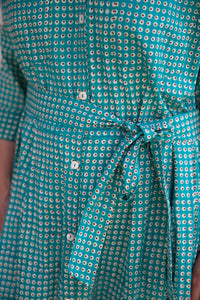 Audrey Green dots dress