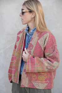 Old Kantha reversible short jacket