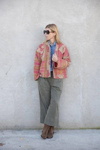 Old Kantha reversible short jacket