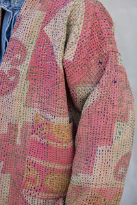 Old Kantha reversible short jacket