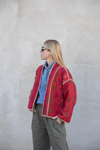 Old Kantha reversible short jacket