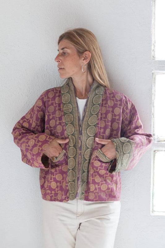 Vintage short kantha kimono