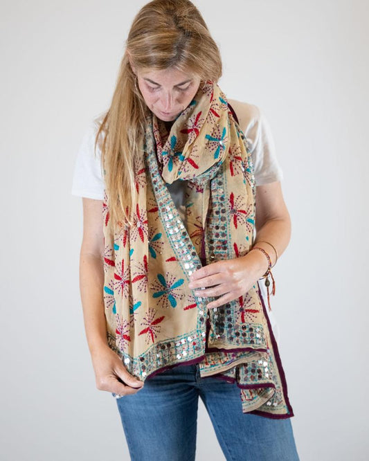 Shawl embroidered