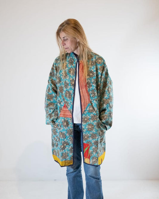 Vintage reversible kantha jacket