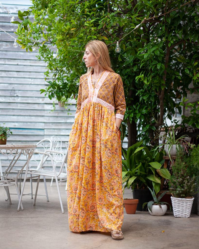 Sanjana Mustard Dress
