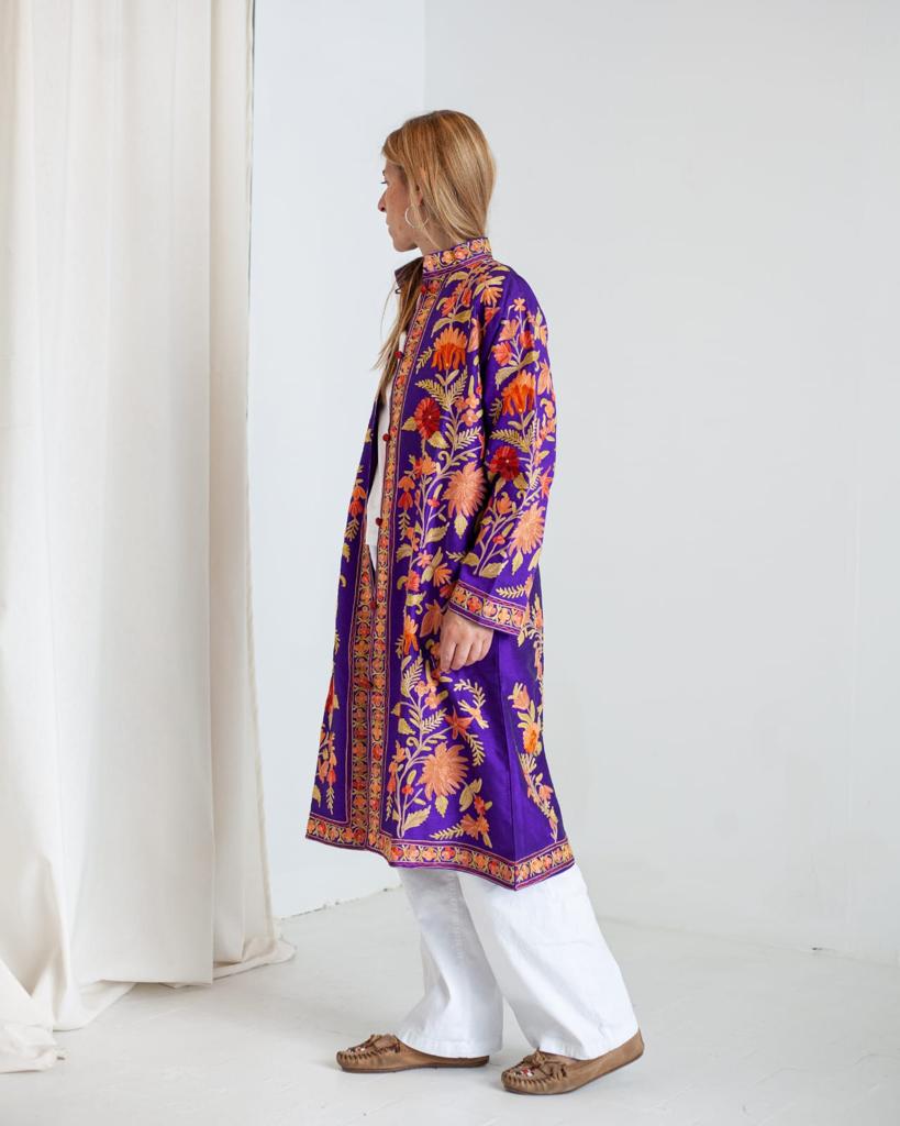 Floral silk jacket