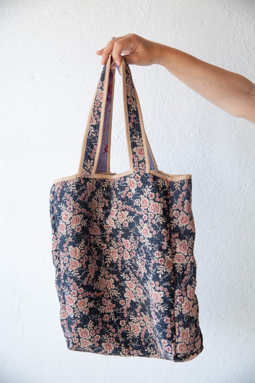 Reversible market kantha bag