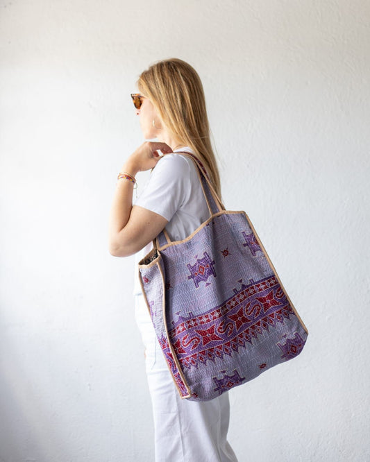 Reversible market kantha bag