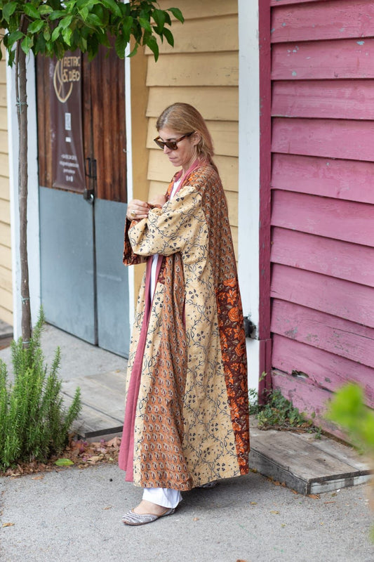 Patchwork cotton kimono