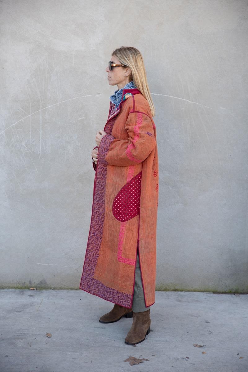 Old kantha reversible coat