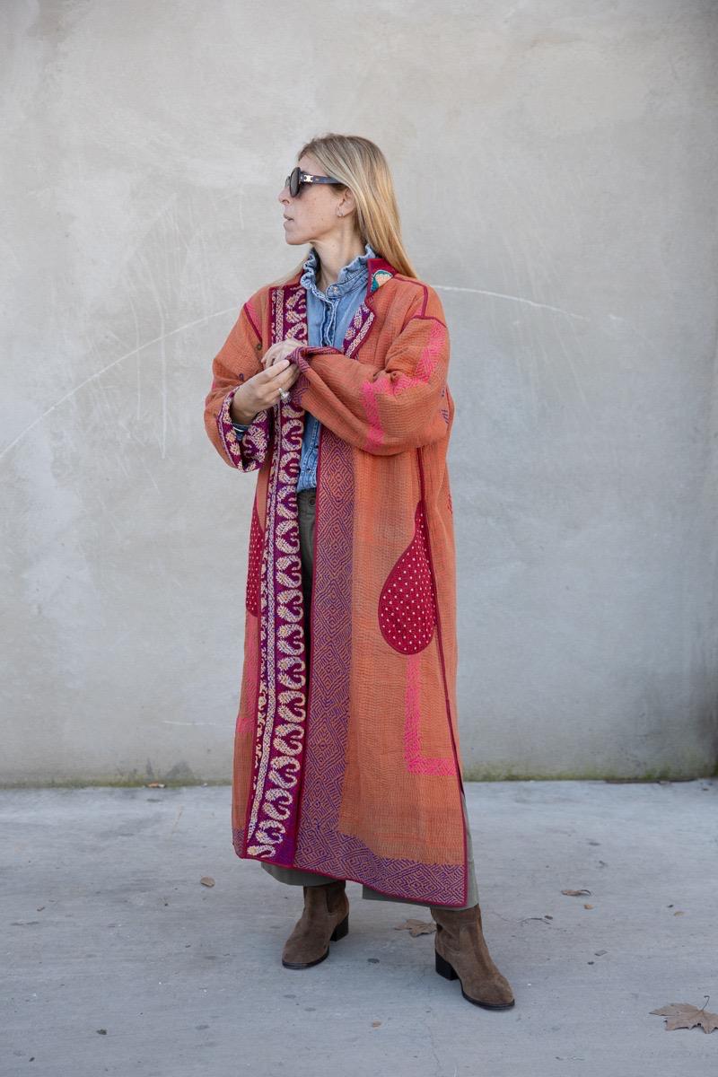 Old kantha reversible coat
