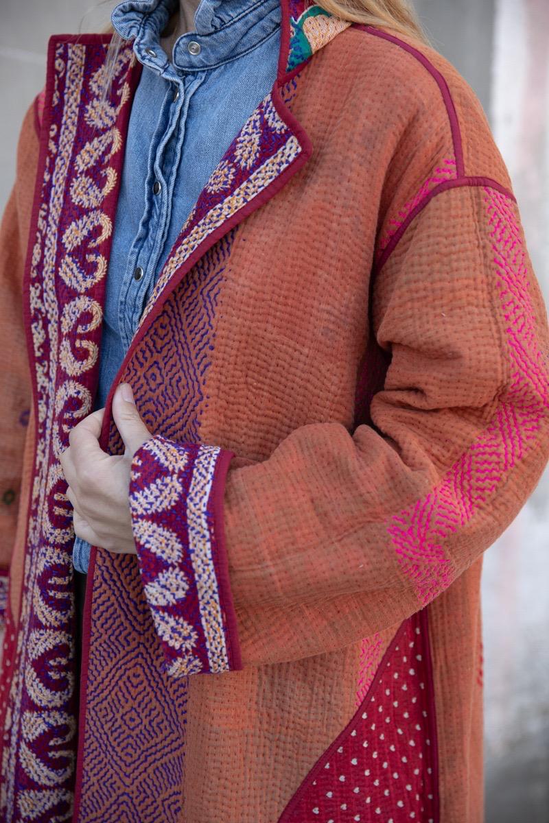 Old kantha reversible coat