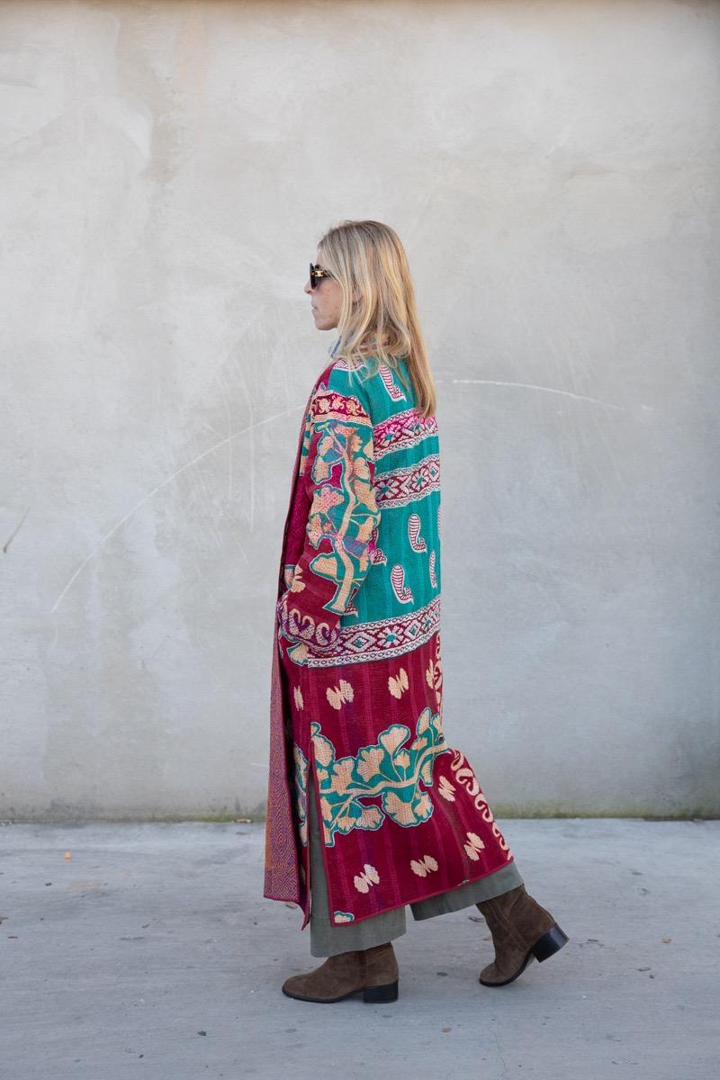 Old kantha reversible coat