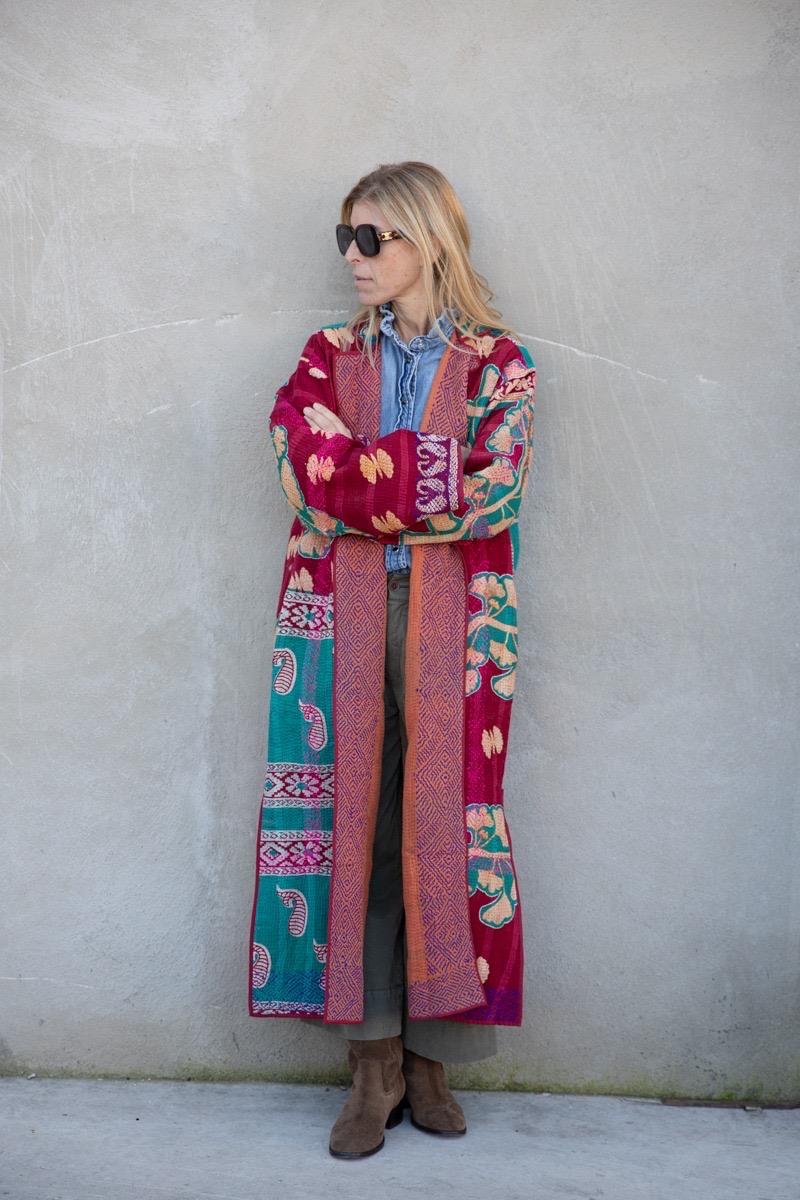 Old kantha reversible coat