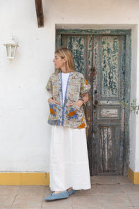 Old kantha embroidered reversible Vest