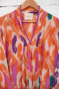 Ikat Orange Dress