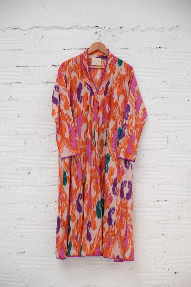 Ikat Orange Dress