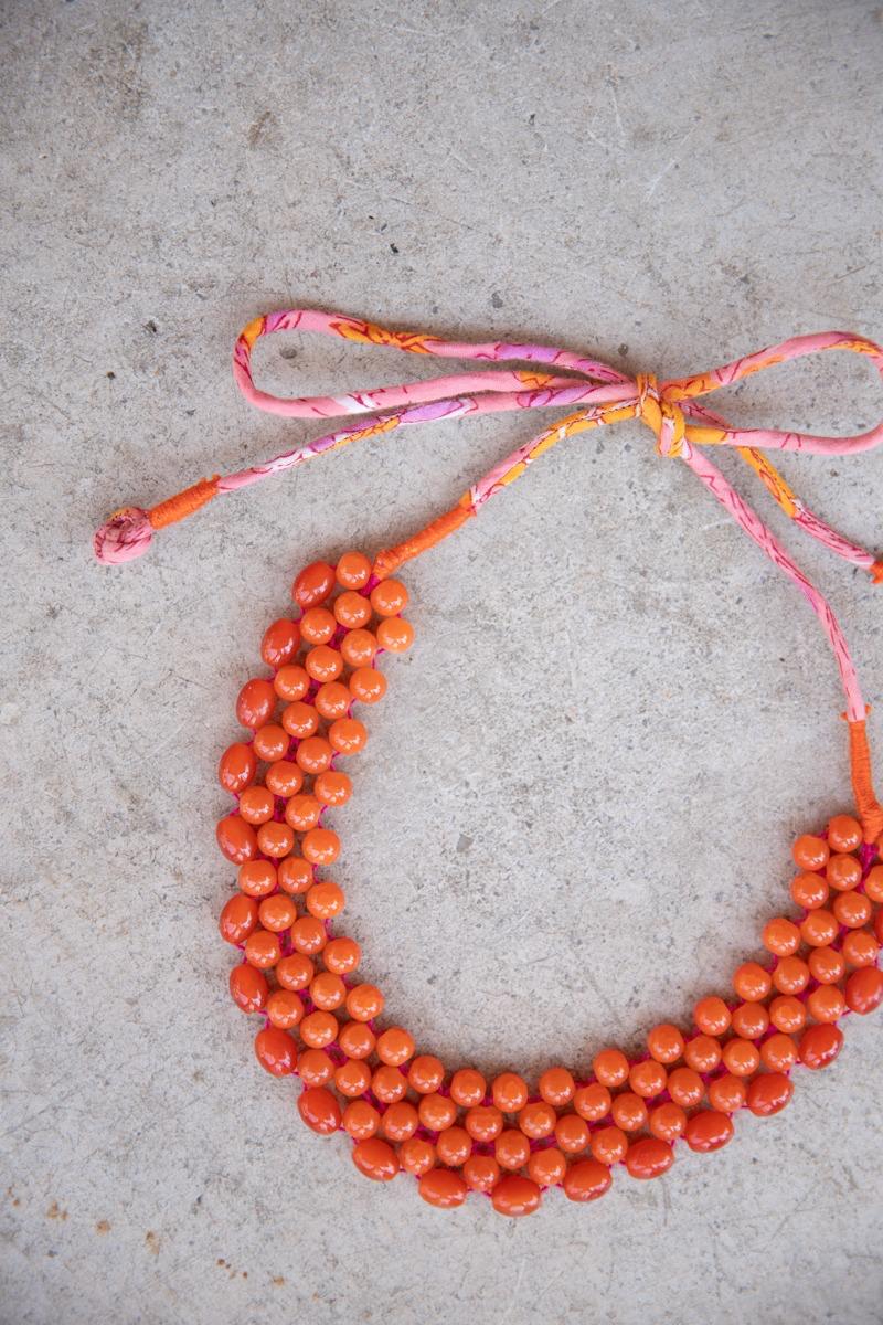 Orange Glass Necklace