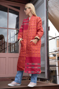 Saree quilted coat