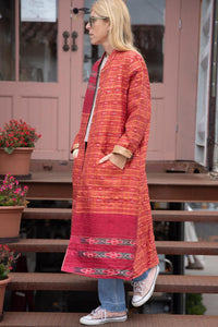 Saree quilted coat