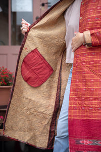 Saree quilted coat