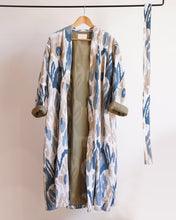 Load image into Gallery viewer, White  Capri cotton embroidery ikat kimono

