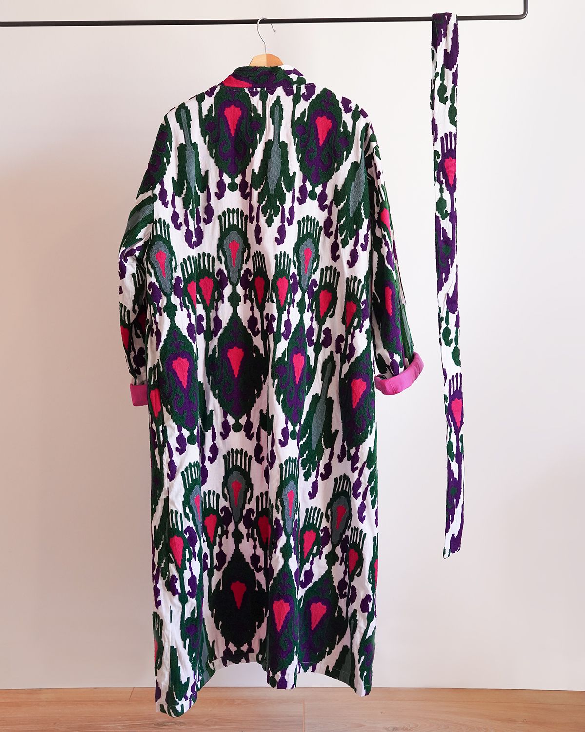 Multi Color  Capri cotton embroidered ikat kimono