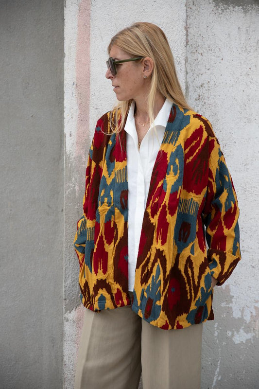 SHORT MUSTURED CAPRI KIMONO