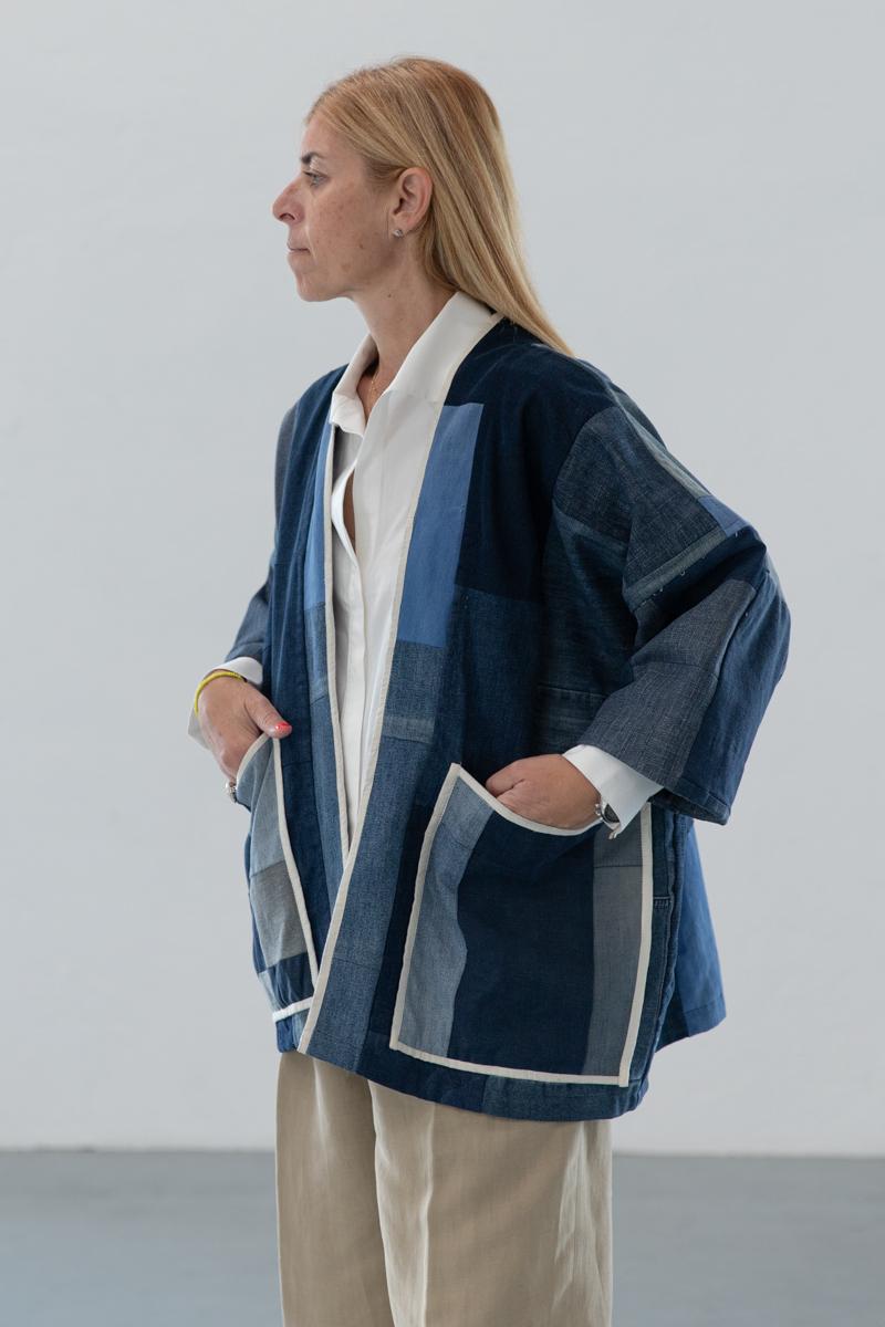 PATCHWORK JEANS KIMONO