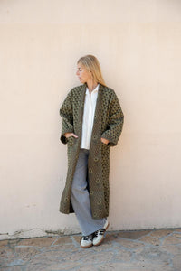 REVERSIBLE LONG QUILTED COAT