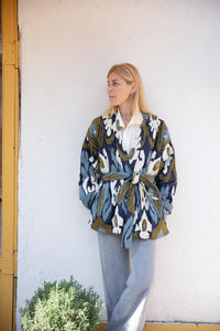 SHORT MUSTURED CAPRI KIMONO