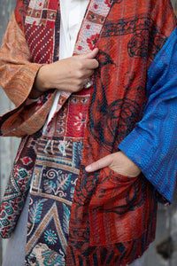 Silk kantha reversible kimono