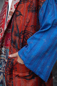 Silk kantha reversible kimono