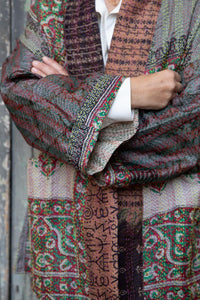 Reversible silk kantha kimono