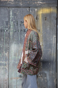 Reversible silk kantha kimono