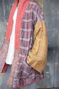 Reversible silk kantha kimono