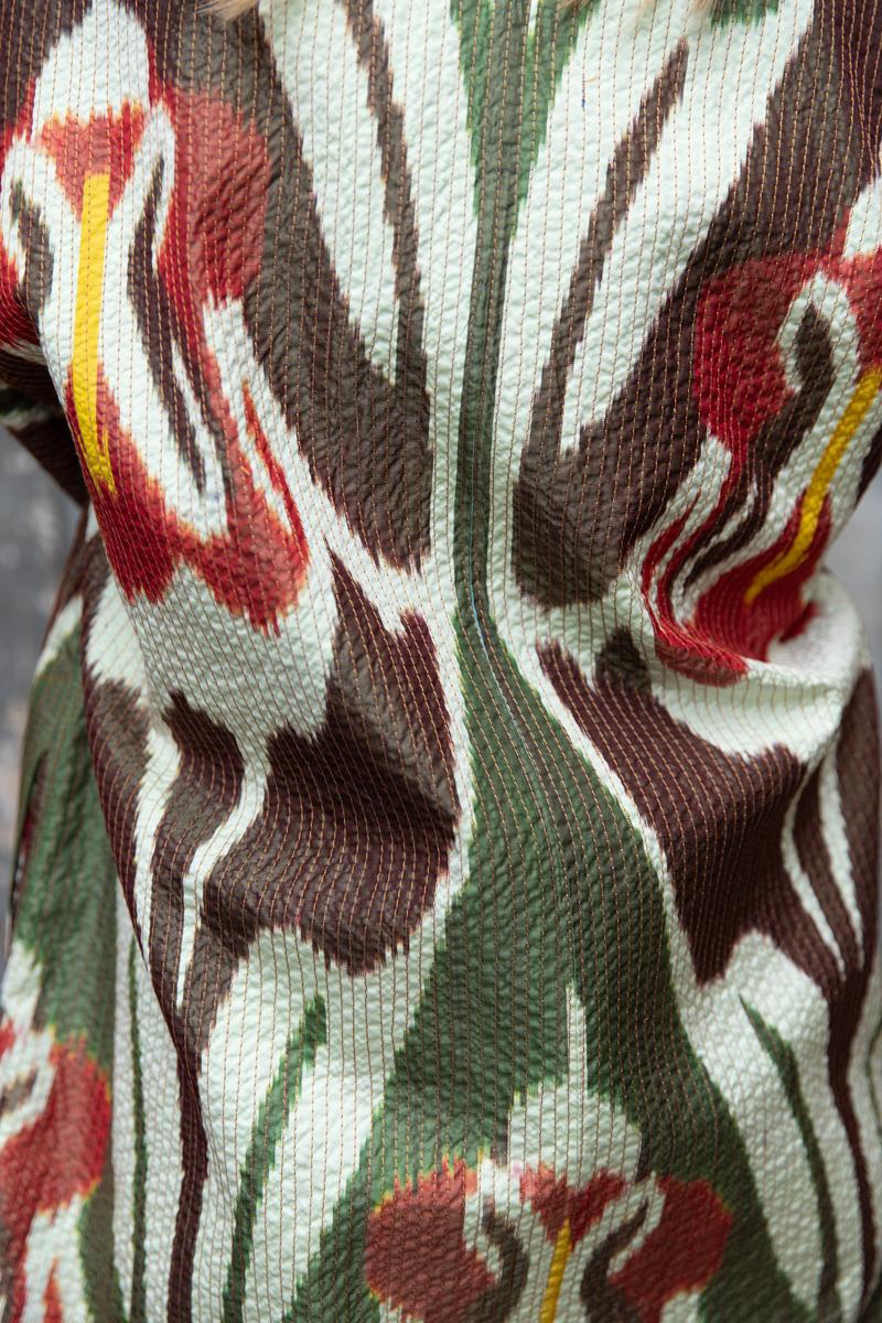 Ikat silk reversible jacket