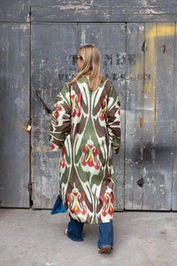 Ikat silk reversible jacket