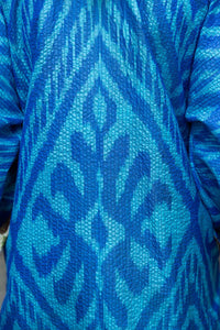 Ikat silk reversible jacket