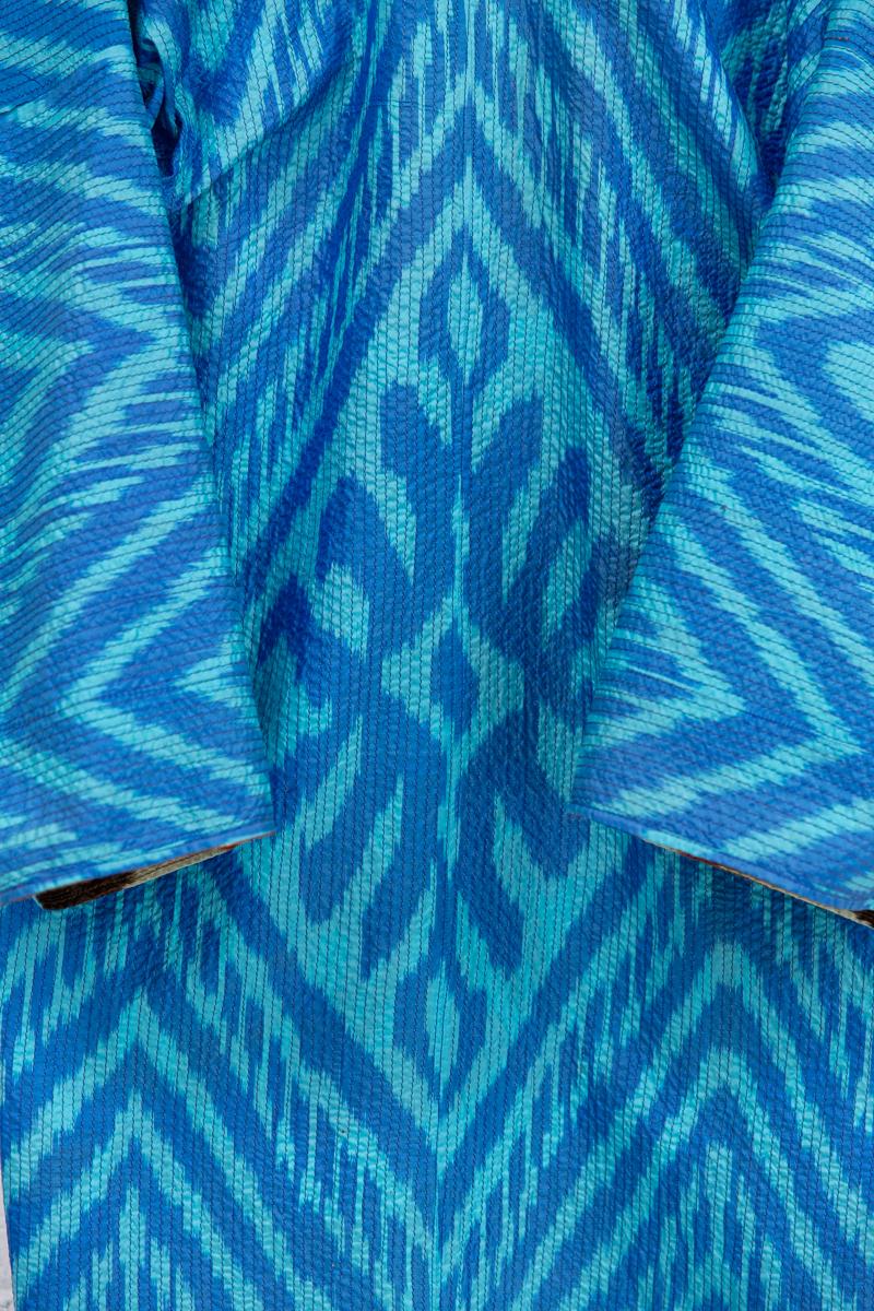 Ikat silk reversible jacket