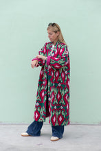 Load image into Gallery viewer, Capri cotton embroidery ikat kimono
