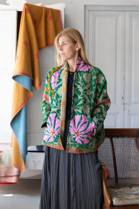 OLD KANTHA JACKET WITH EMBROIDERY