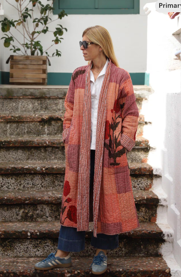 Vichy and Flowers Quilted jacket