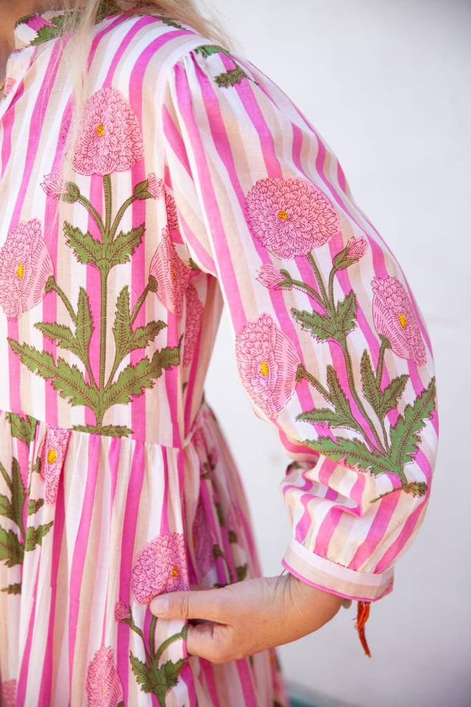 Loretta Stripes Pink Dress