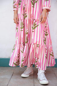 Loretta Stripes Pink Dress