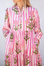 Load image into Gallery viewer, Loretta Stripes Pink Dress
